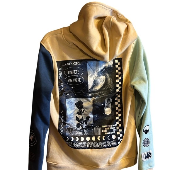 The Brooklyn Circus Hoodie Color Block Pullover Cosmic Galactic Size Small - Picture 1 of 3